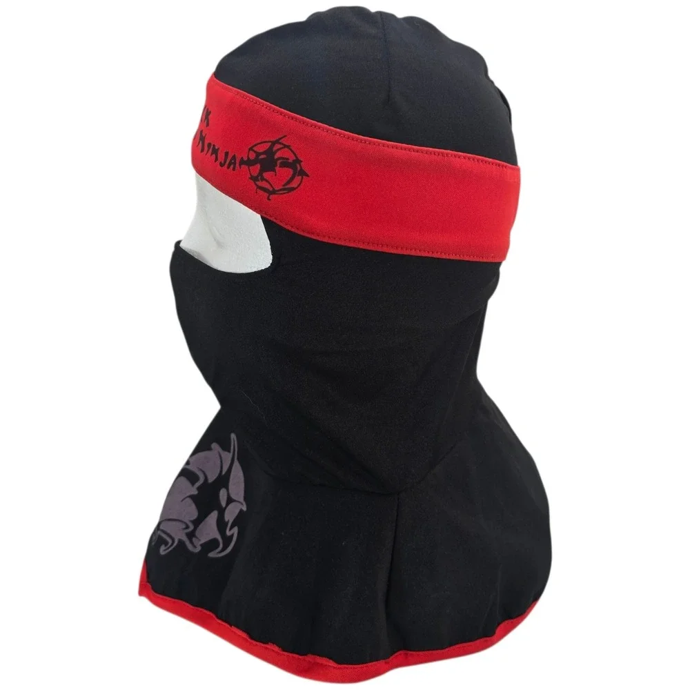 Dress Up America Black Dragon Ninja Hood Kids Small 4-6 Black Red Balaclava Mask